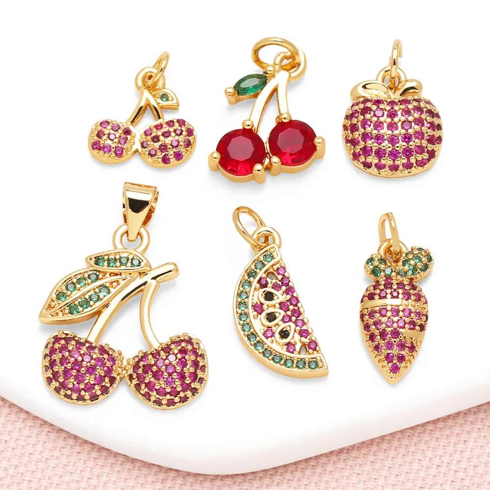 OCESRIO Fuchsia Crystal Cherry Fruit Charms for Bracelet Copper Gold Plated Watermelon Carrot Jewelry Making Accessories chma332
OCESRIO Fuchsia Crystal Cherry Fruit Charms for Bracelet Copper Gold Plated Watermelon Carrot Jewelry Making Accessories chma332