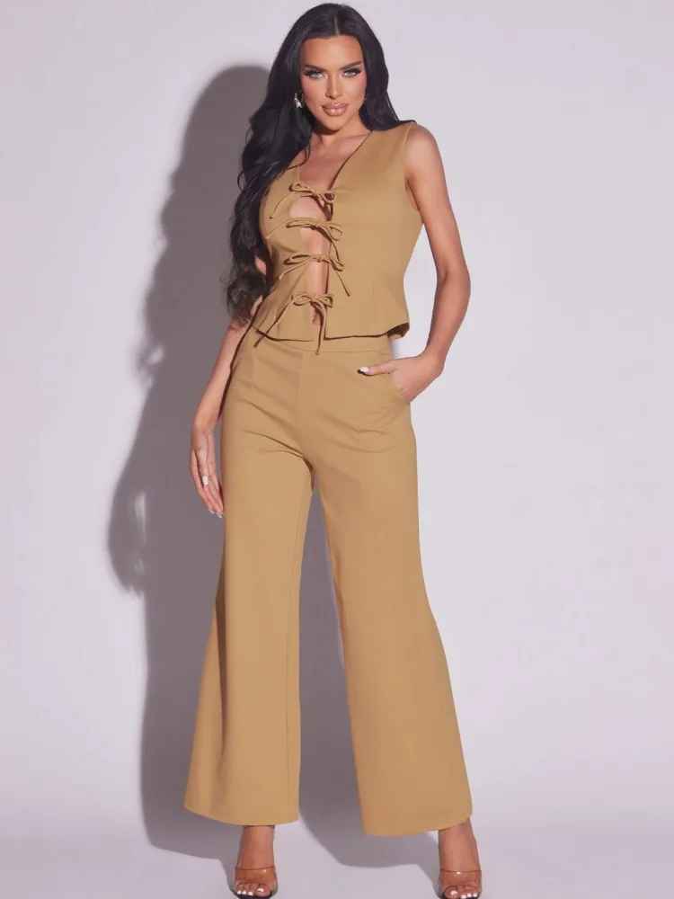 2 Pieces Women's Sets 2025 Summer Autumn Solid Lace Up Shirt Blouse Suit Tops And Pants Suits Two Piece Set Tracksuit Outfit
2 Pieces Women's Sets 2025 Summer Autumn Solid Lace Up Shirt Blouse Suit Tops And Pants Suits Two Piece Set Tracksuit Outfit
