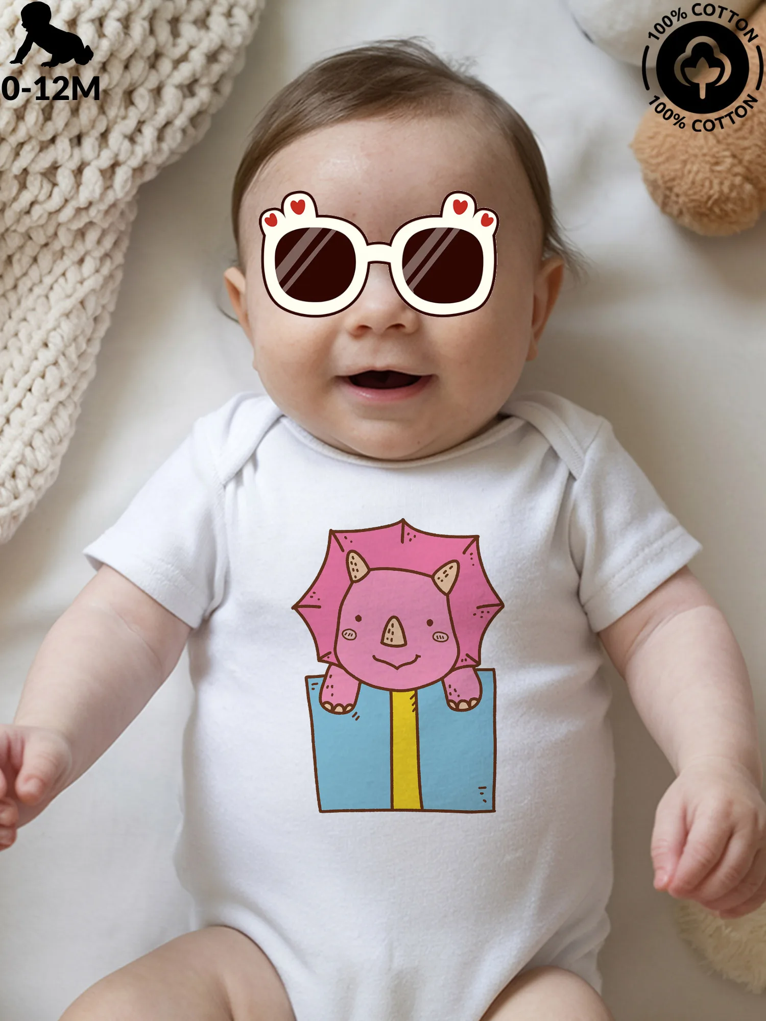 Dinosaur Birthday Unisex Baby Crawling Suit, Pure Cotton Soft Onesie, All-Season Wear White Bodysuit 190GSM
Dinosaur Birthday Unisex Baby Crawling Suit, Pure Cotton Soft Onesie, All-Season Wear White Bodysuit 190GSM