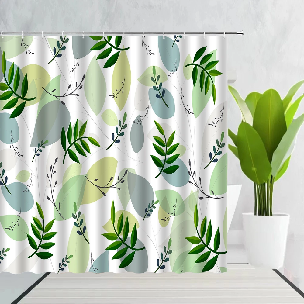 Tropical Watercolor Green Plant Leaf Shower Curtain Eucalyptus Sage Leaves Bathroom Deco With Hook Fabric Bath Screen Waterproof
Tropical Watercolor Green Plant Leaf Shower Curtain Eucalyptus Sage Leaves Bathroom Deco With Hook Fabric Bath Screen Waterproof