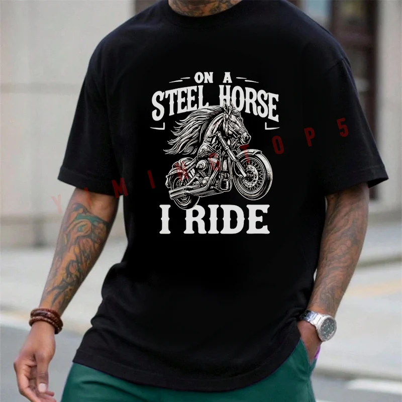 Motorcycle Engraved-Style On A Steel Horse I Ride Design Men Summer Cotton Fashion Casual Round Neck Short Sleeved Tops Tee
Motorcycle Engraved-Style On A Steel Horse I Ride Design Men Summer Cotton Fashion Casual Round Neck Short Sleeved Tops Tee