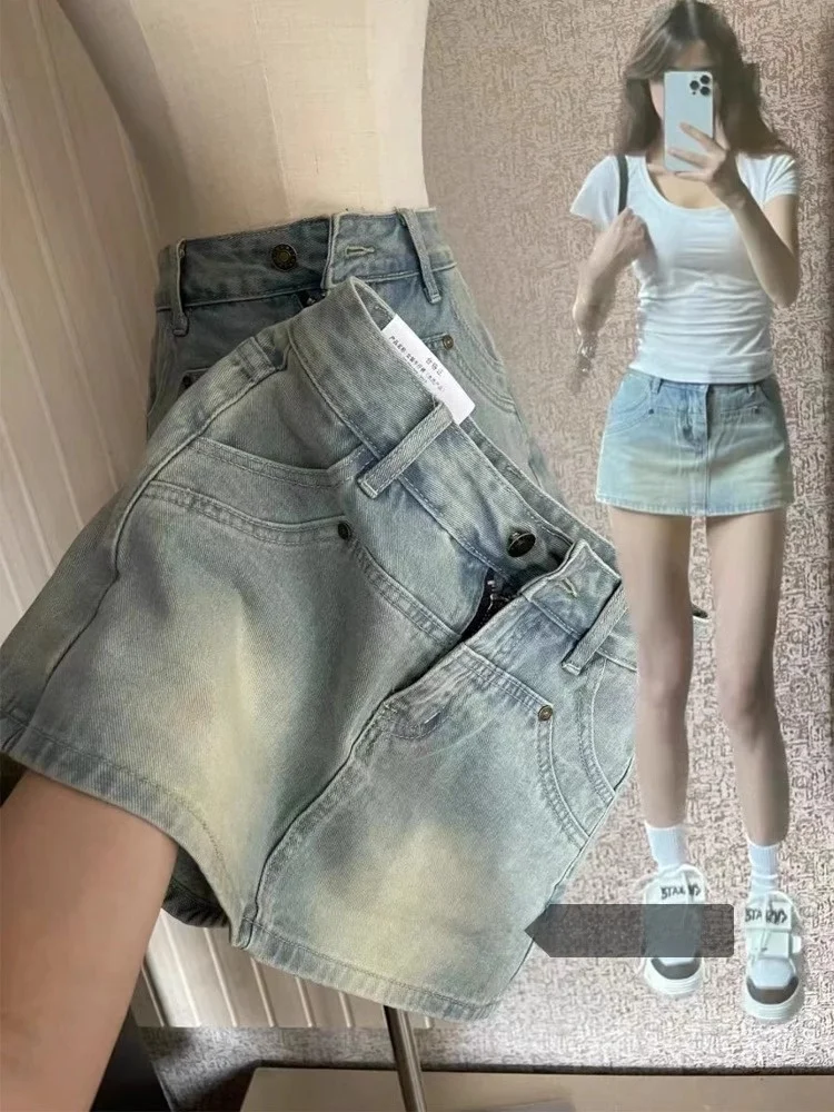 Retro Waed Denim Skirt Women's High Waist Slim A-Line ort Skirts Summer New Sle High Waist Bodycon Skirts
Retro Waed Denim Skirt Women's High Waist Slim A-Line ort Skirts Summer New Sle High Waist Bodycon Skirts
