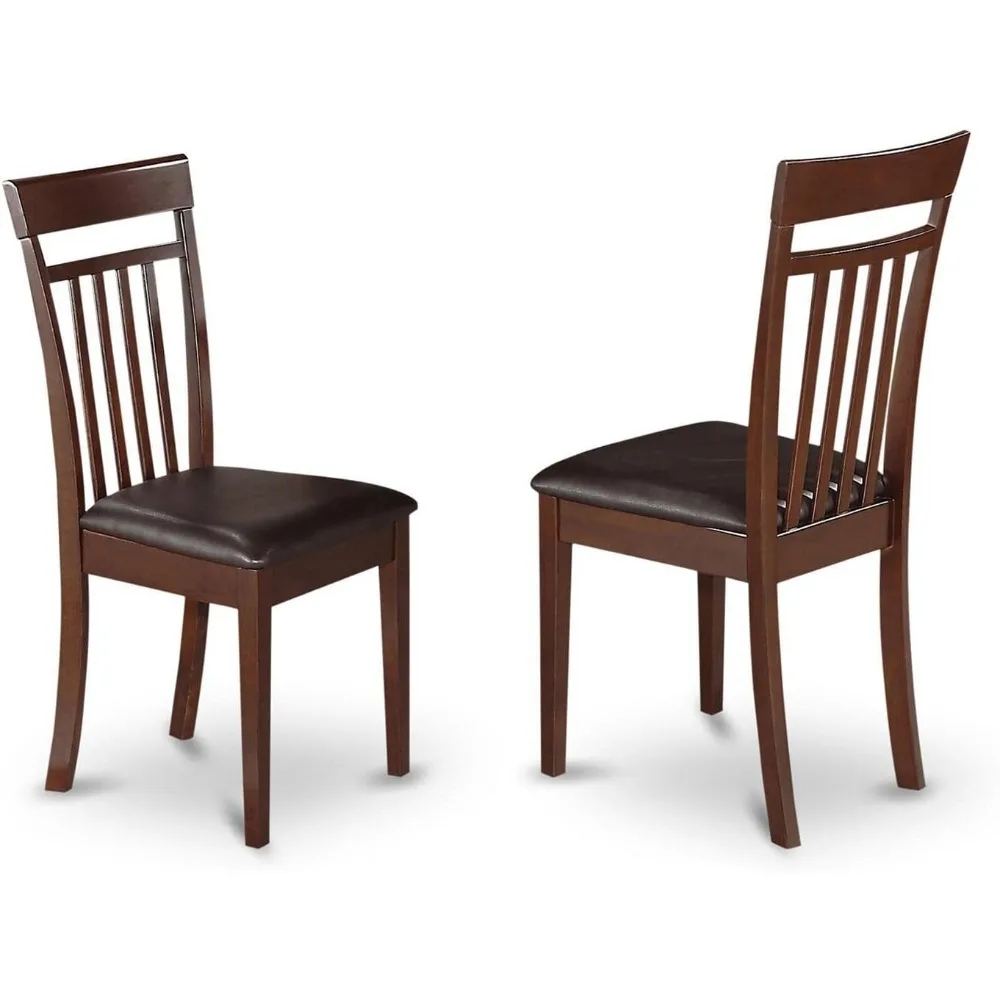 Modern Style Kitchen and Dining Chairs, Two Chairs with Faux Leather Upholstery and Solid Wood, Mahogany Color
Modern Style Kitchen and Dining Chairs, Two Chairs with Faux Leather Upholstery and Solid Wood, Mahogany Color