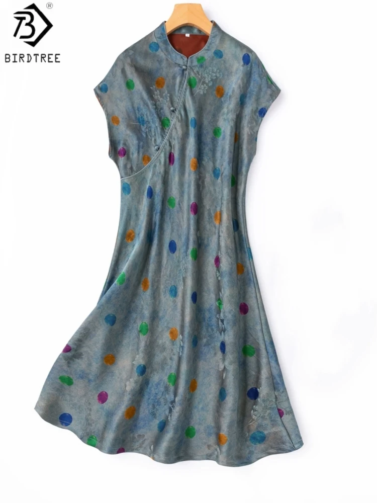BirdTree, 24MM 100% Real Silk Cheongsam Dress, Bias-cut, Women Jacquard Satin Xiangyunsha Slim Dresses, 2026 Summer New D66209JF
BirdTree, 24MM 100% Real Silk Cheongsam Dress, Bias-cut, Women Jacquard Satin Xiangyunsha Slim Dresses, 2026 Summer New D66209JF
