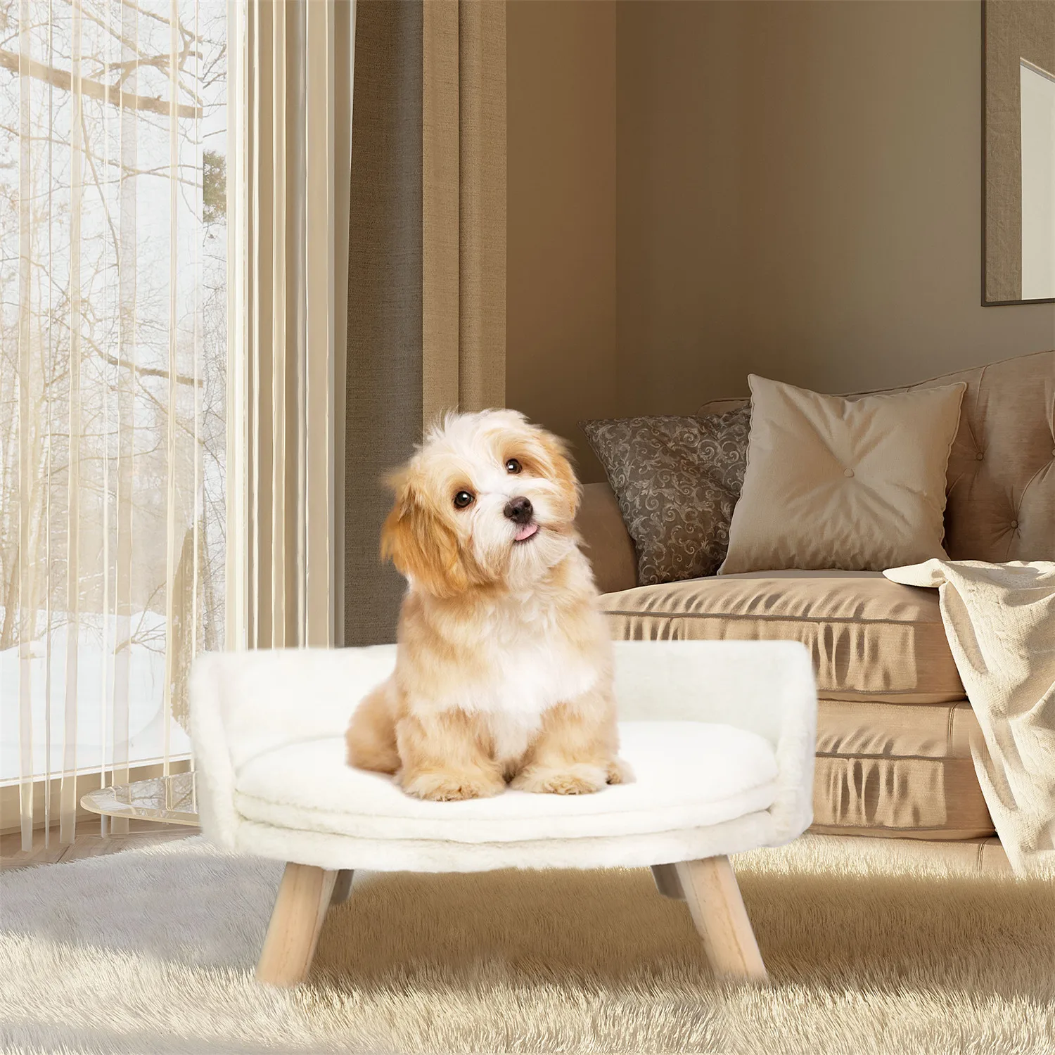 Pet Sofa Bed Raised Cat Chair Small Dog Couch Bed Removable Cushion Sleep House
Pet Sofa Bed Raised Cat Chair Small Dog Couch Bed Removable Cushion Sleep House