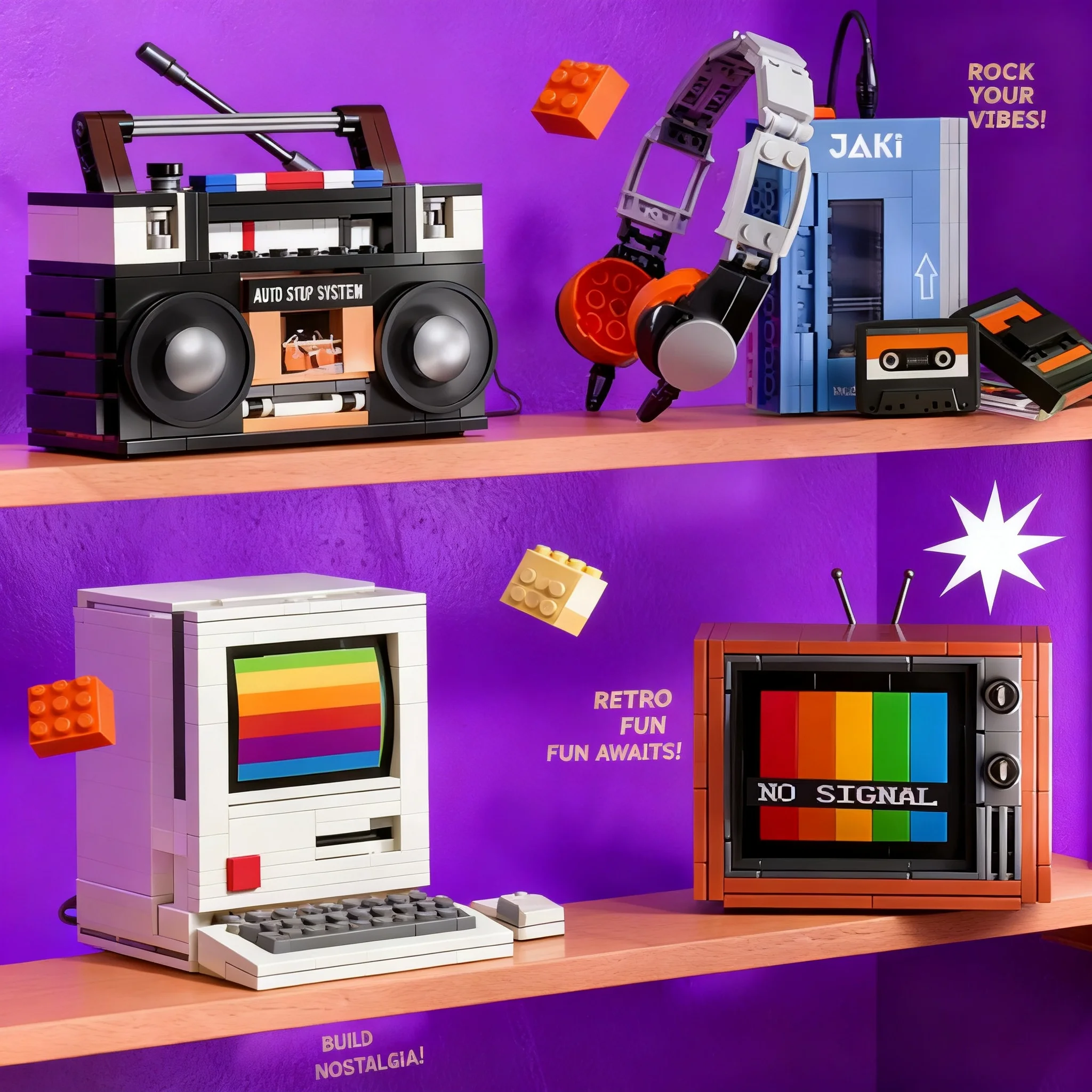 Retro DIY Building Blocks TV Radio Console Tape Walkman Computer Game Brick Set Model Toys for Kids Furniture Electrical
Retro DIY Building Blocks TV Radio Console Tape Walkman Computer Game Brick Set Model Toys for Kids Furniture Electrical