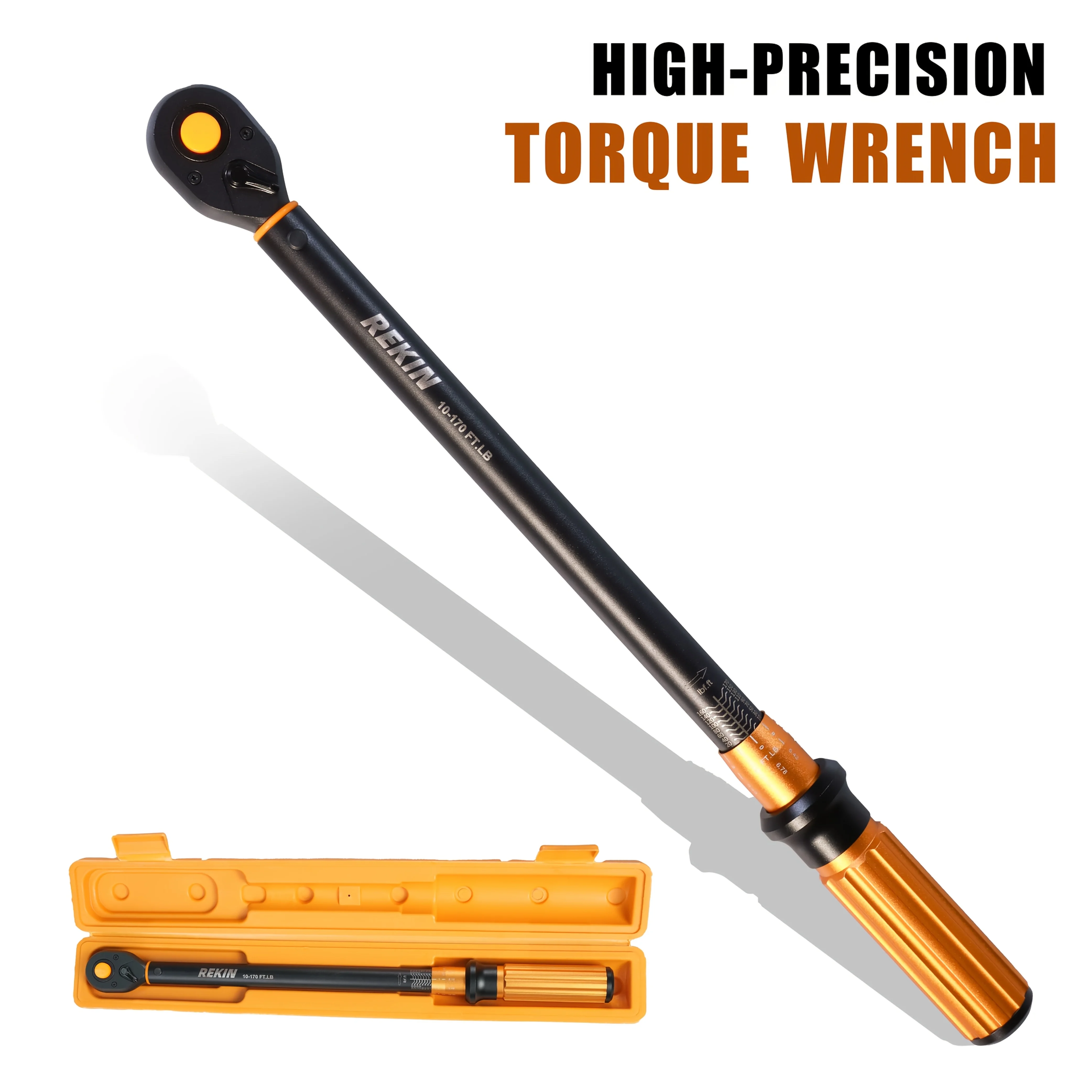 REKIN 1/2 Mechanical Torque Wrench (10-170.0 Ft.Lb/13.60-230.5 Nm), with an Accuracy of Plus Or Minus 3%, This Precision Torque Wrench Features 72 Teeth And Is Adjustable in Both Directions, Suitable for Bicycle, Motorcycle
REKIN 1/2 Mechanical Torque Wrench (10-170.0 Ft.Lb/13.60-230.5 Nm), with an Accuracy of Plus Or Minus 3%, This Precision Torque Wrench Features 72 Teeth And Is Adjustable in Both Directions, Suitable for Bicycle, Motorcycle