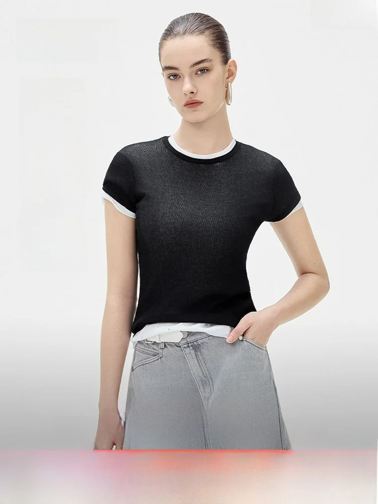 Elle Women's Slim Fit Short Sleeve T-Shirt Design Sensation Summer New Style Shoulder Width Regular Cotton Nylon Blend
Elle Women's Slim Fit Short Sleeve T-Shirt Design Sensation Summer New Style Shoulder Width Regular Cotton Nylon Blend