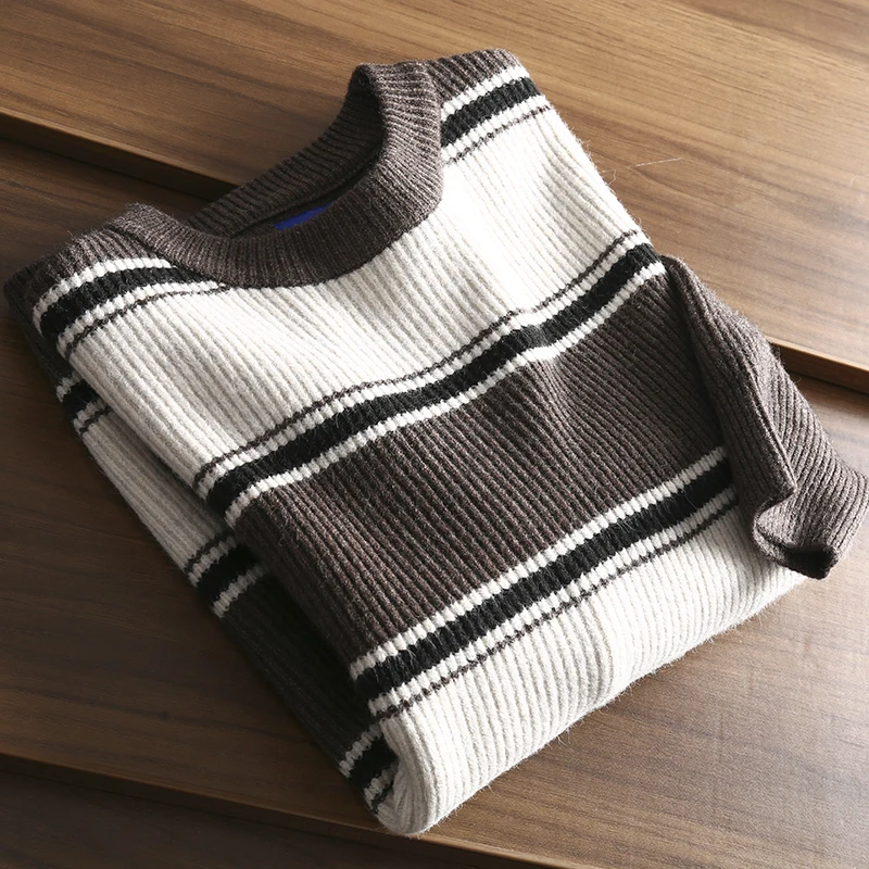 Retro Contrast Color Stripe Knitwear round Neck Pullover Casual Loose Fit Long Sleeve Youthful Spring Autumn Unisex Sweater
Retro Contrast Color Stripe Knitwear round Neck Pullover Casual Loose Fit Long Sleeve Youthful Spring Autumn Unisex Sweater