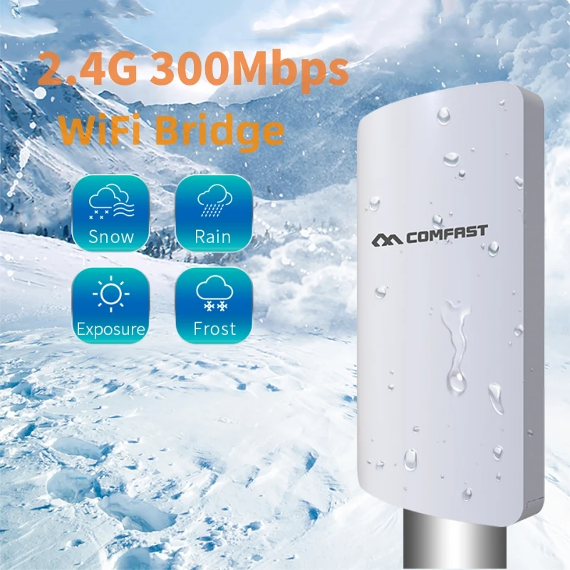 COMFAST 300 Мбит/с открытый CPE удлинитель 1-3 км 2,4G беспроводной мостовой маршрутизатор усилитель 11 дБи усиление антенна точка доступа Wi-Fi повторитель
COMFAST 300 Мбит/с открытый CPE удлинитель 1-3 км 2,4G беспроводной мостовой маршрутизатор усилитель 11 дБи усиление антенна точка доступа Wi-Fi повторитель
