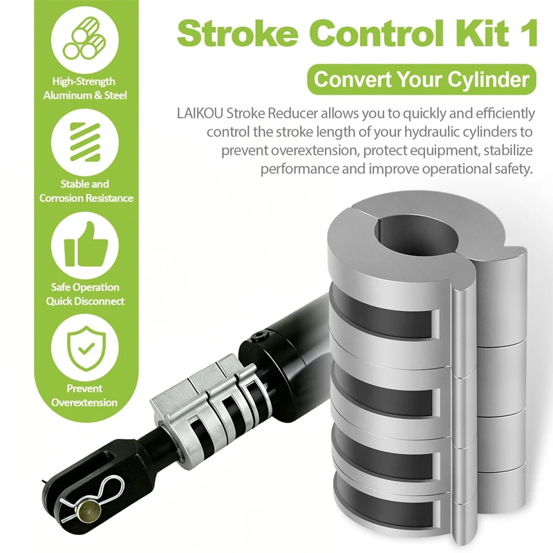 Stroke Control Kit Thickness: 0.75", 1.0", 1.25", 1.5" Fits 1-1/8" 1-1/4" 1-3/8" & 1-1/2" Cylinder Shaft for Air Cylinders
Stroke Control Kit Thickness: 0.75", 1.0", 1.25", 1.5" Fits 1-1/8" 1-1/4" 1-3/8" & 1-1/2" Cylinder Shaft for Air Cylinders
