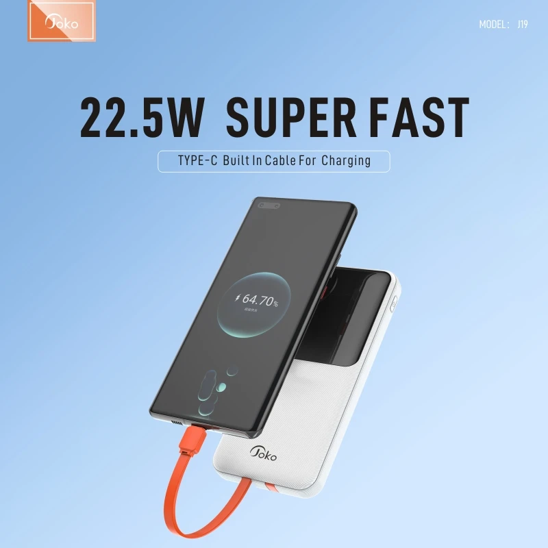 Power Bank Ultra Fast Charging 22.5W 10000mAh Portable External Battery Built In Cable Powerbank for Samsung Xiaomi iPhone 13 14
Power Bank Ultra Fast Charging 22.5W 10000mAh Portable External Battery Built In Cable Powerbank for Samsung Xiaomi iPhone 13 14