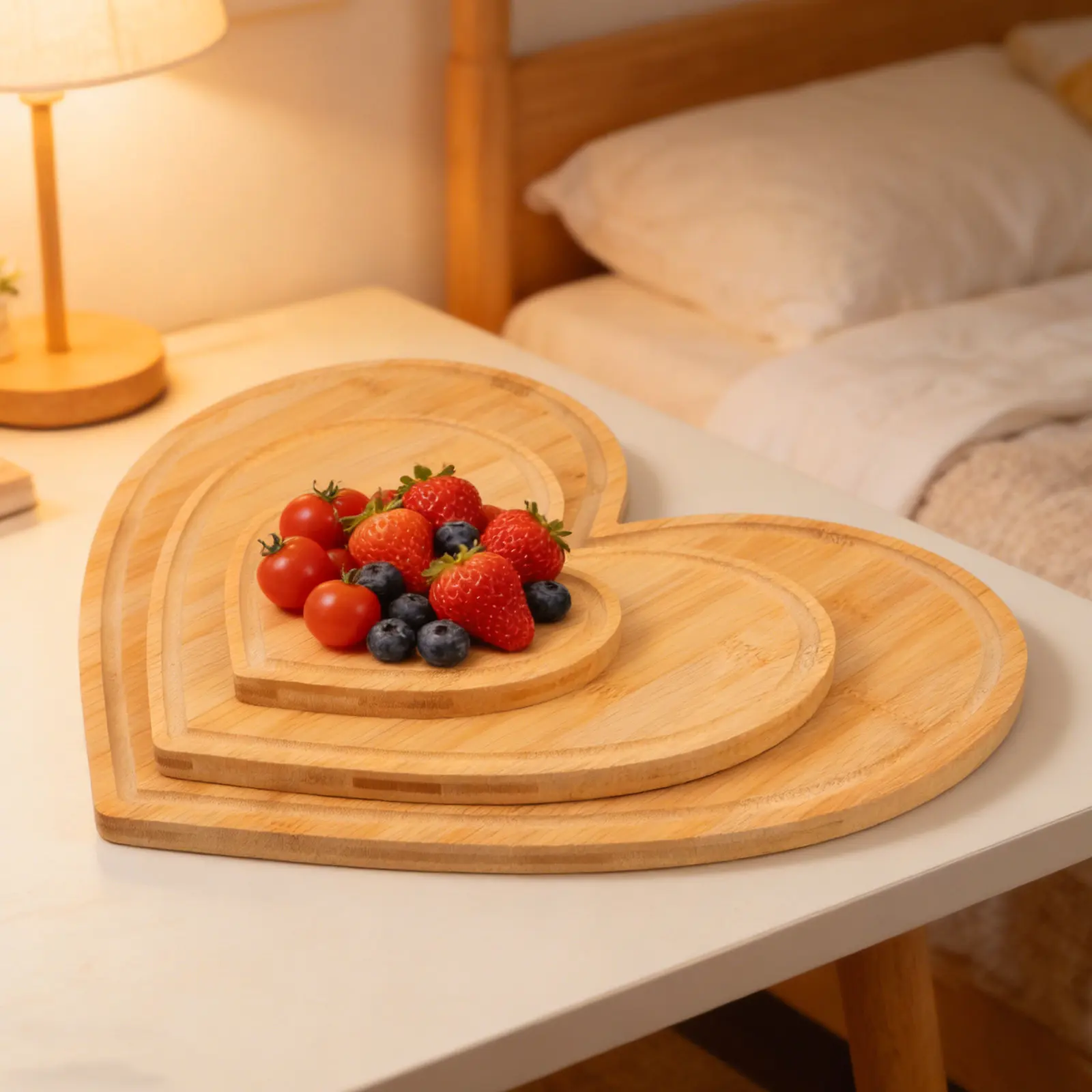 3Pcs Heart Shaped Bamboo Cutting Board Versatile Kitchen Chopping Board Serving Platter Appetizer Dessert Fruit Tray Love Themed
3Pcs Heart Shaped Bamboo Cutting Board Versatile Kitchen Chopping Board Serving Platter Appetizer Dessert Fruit Tray Love Themed