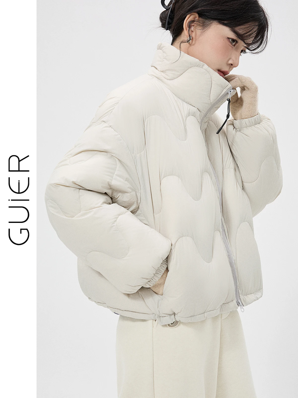 Guier90 Women's ort down Jaet Du Feather Casual Stand Collar Warm Outerwear Faionable Winter Coat Thiened Long Sve
Guier90 Women's ort down Jaet Du Feather Casual Stand Collar Warm Outerwear Faionable Winter Coat Thiened Long Sve