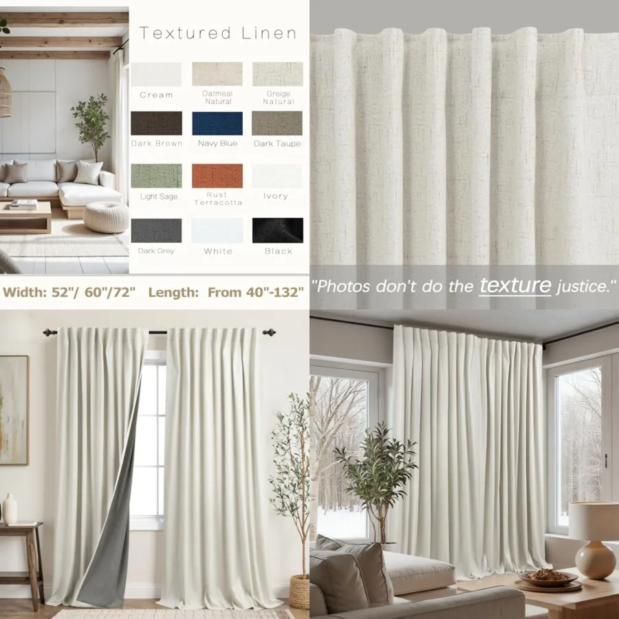 Extra Wide 70 Inch Linen Soundproof out Thermal Curtains for Summer Heat, Noise Reducing Insulated Out Sliding Door Curtain for
Extra Wide 70 Inch Linen Soundproof out Thermal Curtains for Summer Heat, Noise Reducing Insulated Out Sliding Door Curtain for