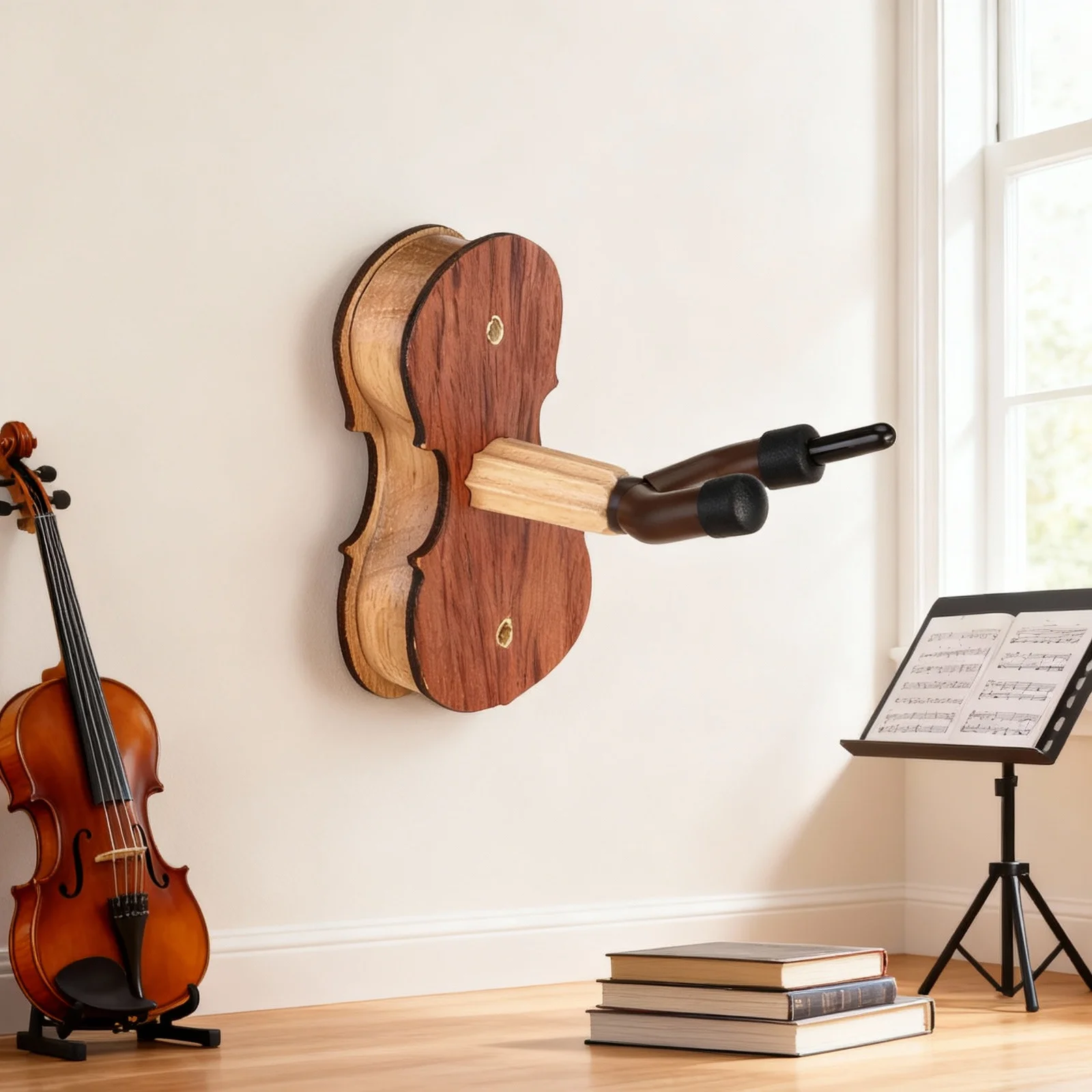 Red Wood Color Violin Wall Hanger Real Hardwood Build Compact Design for Home Music Room Organization Violin Wall Mout
Red Wood Color Violin Wall Hanger Real Hardwood Build Compact Design for Home Music Room Organization Violin Wall Mout