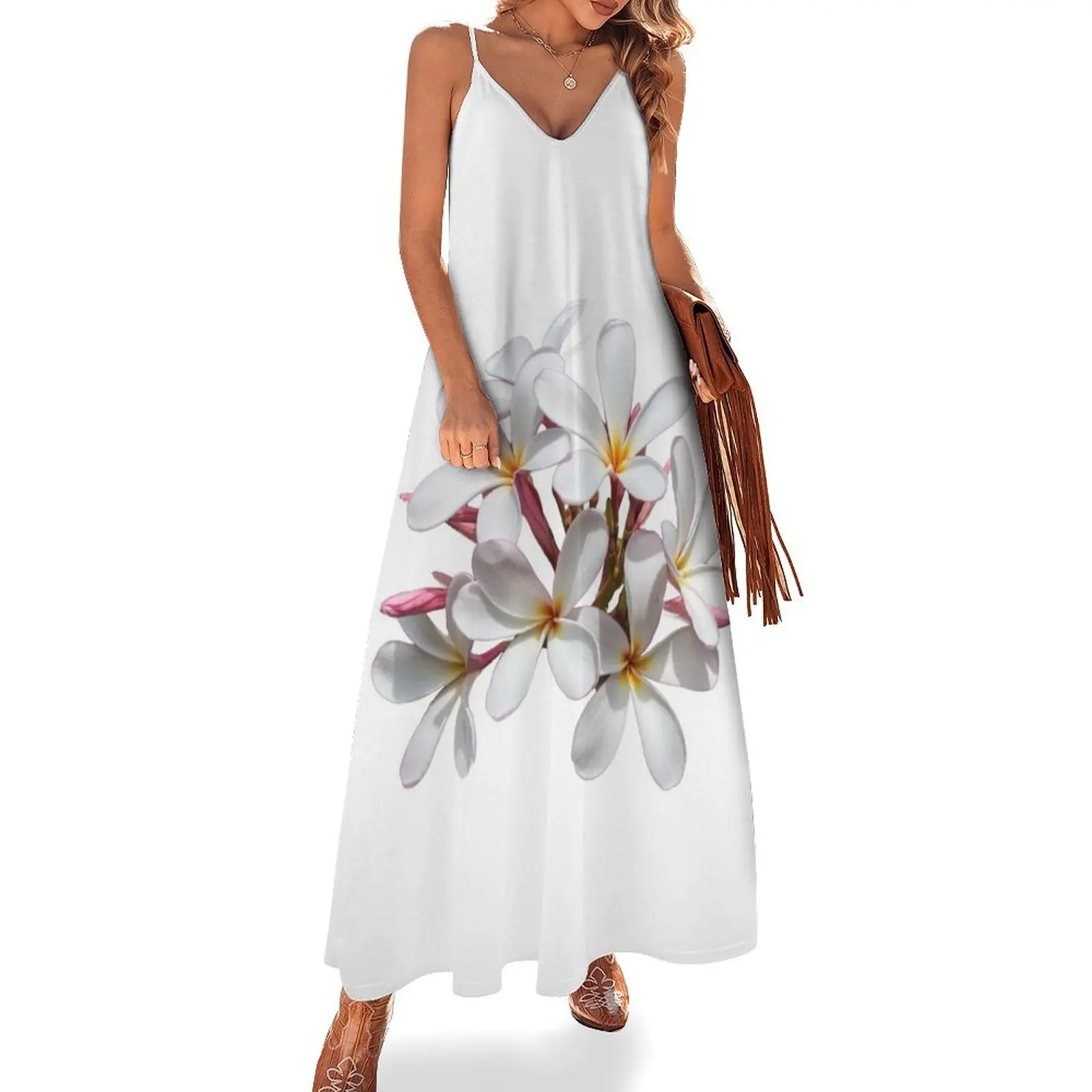 White plumeria, frangipani flower Sleeveless Long Dress Women long dress Evening gown ladies dresses for special occasion Dress
White plumeria, frangipani flower Sleeveless Long Dress Women long dress Evening gown ladies dresses for special occasion Dress