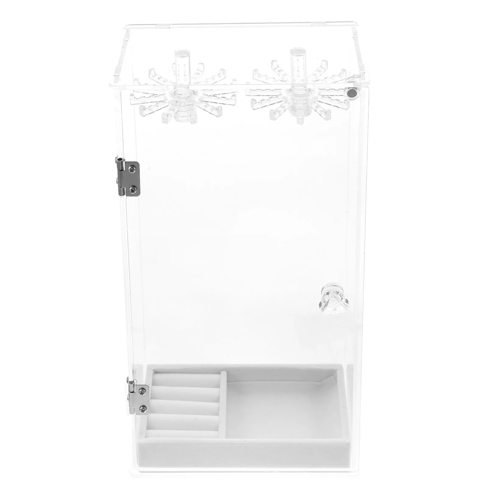 Вращающаяся акриловая подставка для украшений на 24 крючка, прозрачный органайзер для ожерелий, кулонов, серег, колец, для дома и офиса
Вращающаяся акриловая подставка для украшений на 24 крючка, прозрачный органайзер для ожерелий, кулонов, серег, колец, для дома и офиса