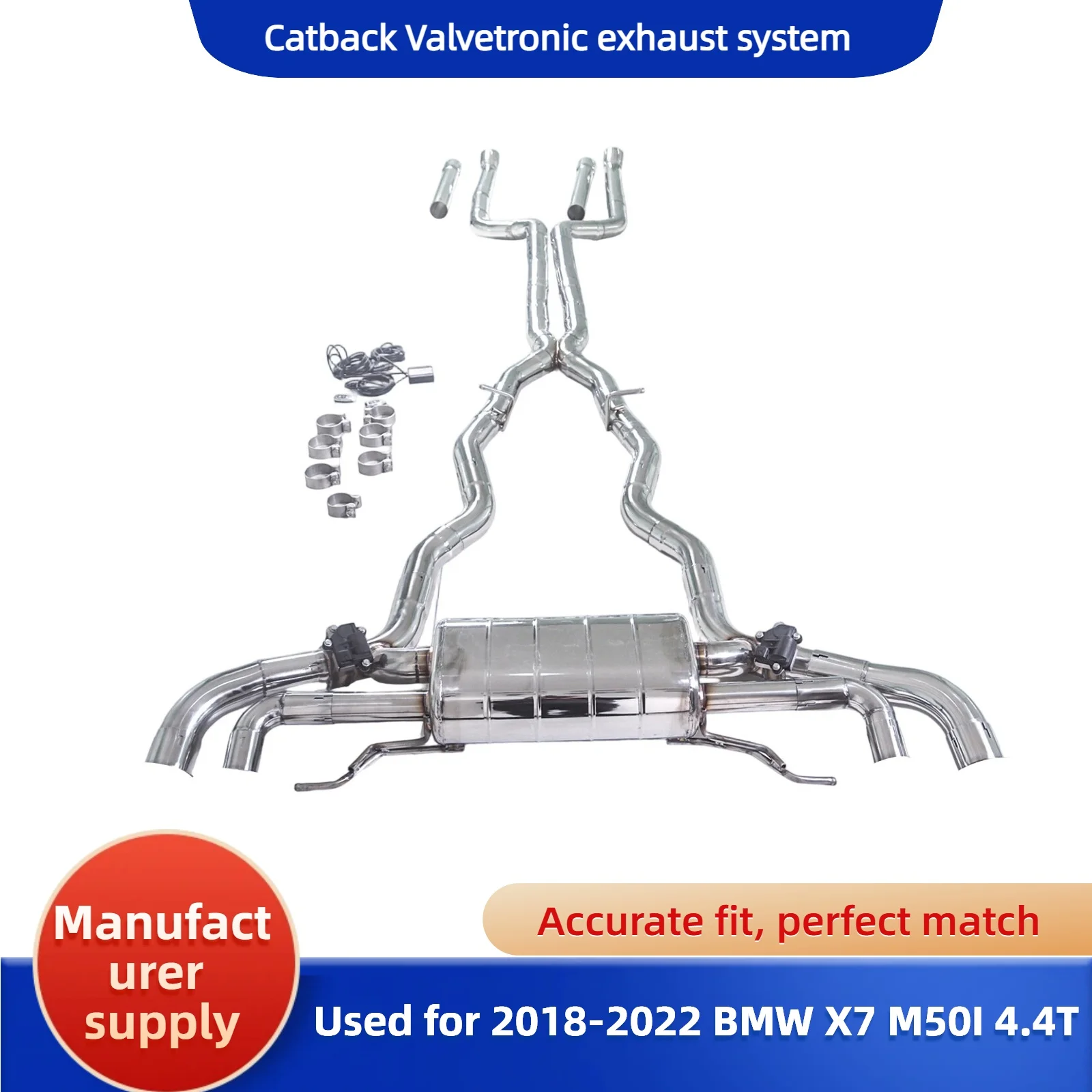 For Is Suitable the 2018-2022 X7 M50i 4.4T V8 304 Stainless Steel Catback Valvetronic Exhaust System Muffler
For Is Suitable the 2018-2022 X7 M50i 4.4T V8 304 Stainless Steel Catback Valvetronic Exhaust System Muffler