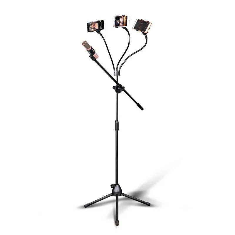 three mobile phone floor bracket, three-position tripod, microphone, microphone, mobile phone live broadcast.
three mobile phone floor bracket, three-position tripod, microphone, microphone, mobile phone live broadcast.