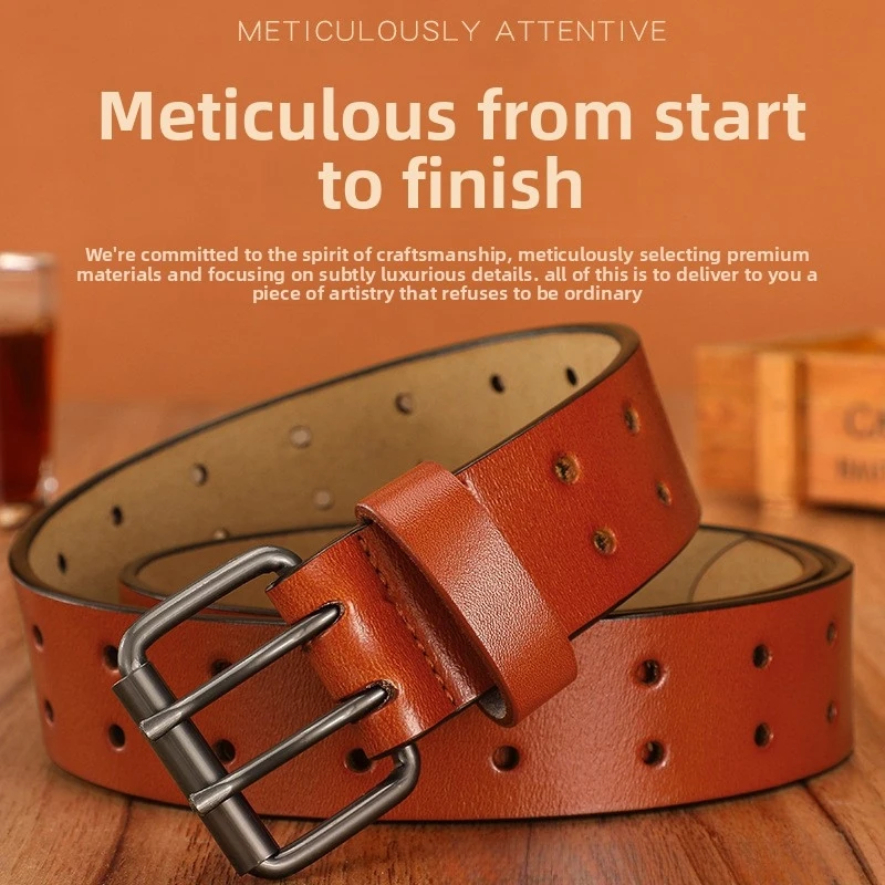New men's genuine leather belt, European and American vintage pin buckle belt, versatile thick cowhide belt for men
New men's genuine leather belt, European and American vintage pin buckle belt, versatile thick cowhide belt for men