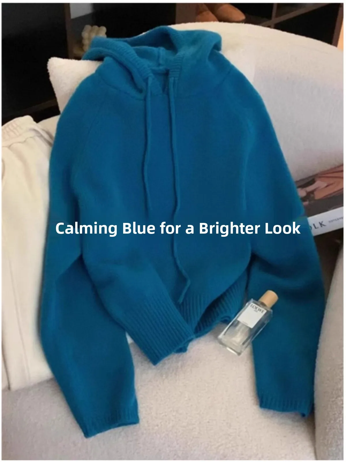 Korean Style Beautiful Peacock Blue Hooded Sweater Women's Autumn Winter Drawstring Knitted Top Loose Fit Long Sleeve Warmth
Korean Style Beautiful Peacock Blue Hooded Sweater Women's Autumn Winter Drawstring Knitted Top Loose Fit Long Sleeve Warmth