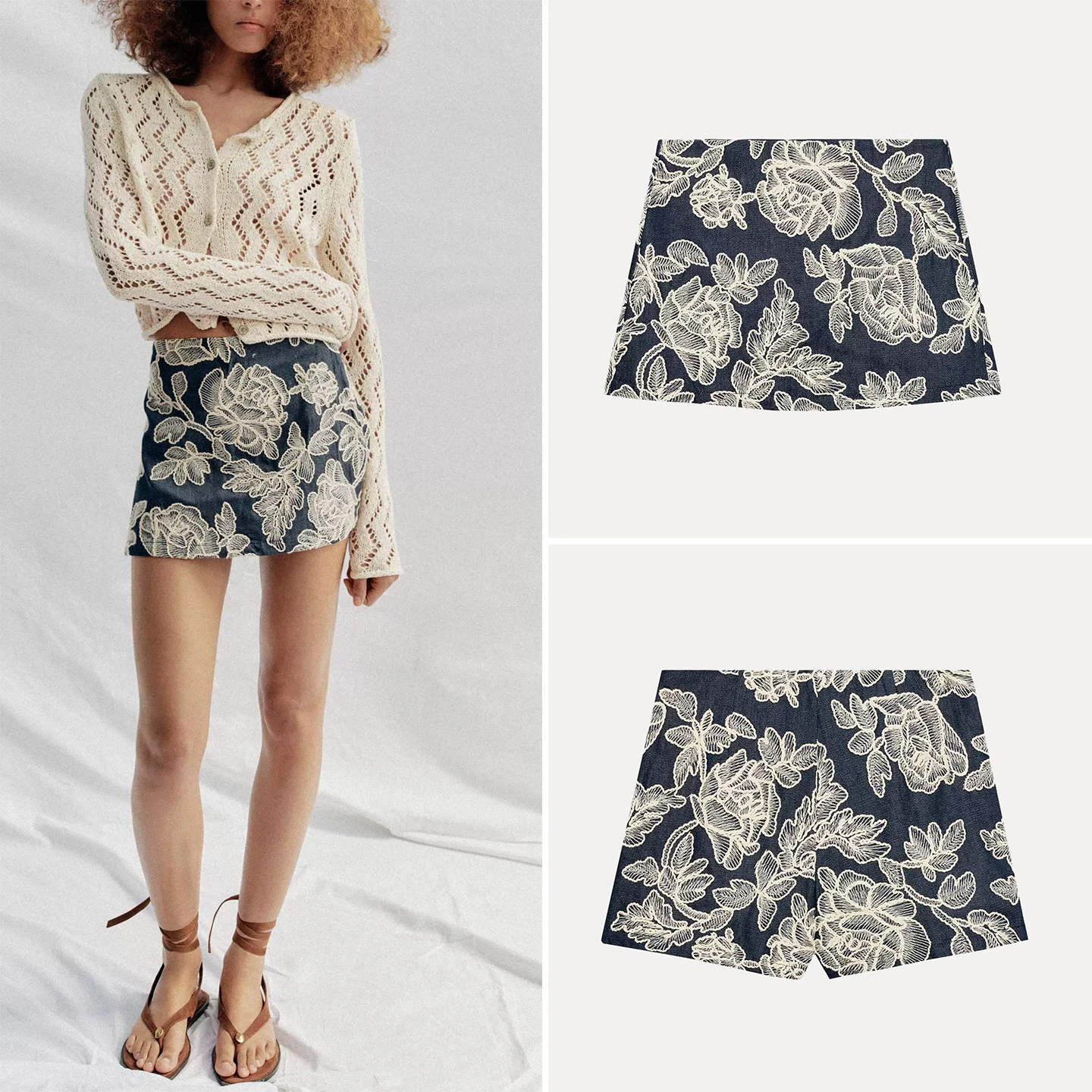 Fashionable Floral Embroidery Short Pants Women's Summer Clothing mid Waist Zipper Design Comfortable Fit Ladies' Trousers
Fashionable Floral Embroidery Short Pants Women's Summer Clothing mid Waist Zipper Design Comfortable Fit Ladies' Trousers