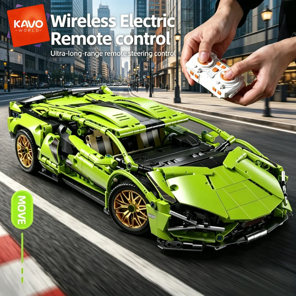 KAVOWORLD 1:14 Scale Realistic Supercar Replica RC Sports Car Building Blocks Set High-Tech Remote Control Supercar Bricks Toy with Motorized Drive Opening Doors Steering Function Mechanical Transmission Construction Kit for Adults Teens Gifts 913pcs
KAVOWORLD 1:14 Scale Realistic Supercar Replica RC Sports Car Building Blocks Set High-Tech Remote Control Supercar Bricks Toy with Motorized Drive Opening Doors Steering Function Mechanical Transmission Construction Kit for Adults Teens Gifts 913pcs