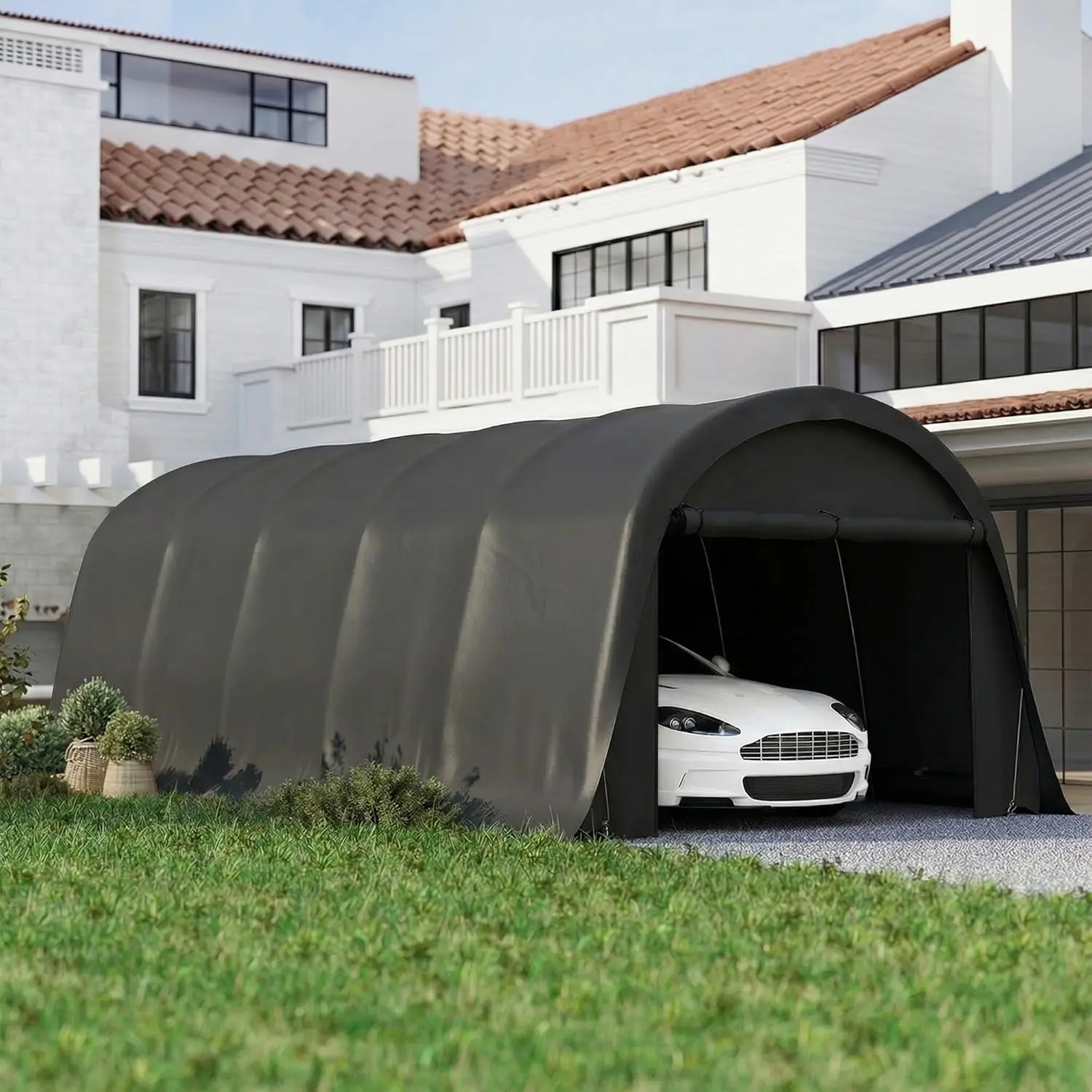 Heavy Duty Carport UPF50+ Galvanized Frame Roll Door Car Truck Boat 12x23.6ft, Custom
Heavy Duty Carport UPF50+ Galvanized Frame Roll Door Car Truck Boat 12x23.6ft, Custom