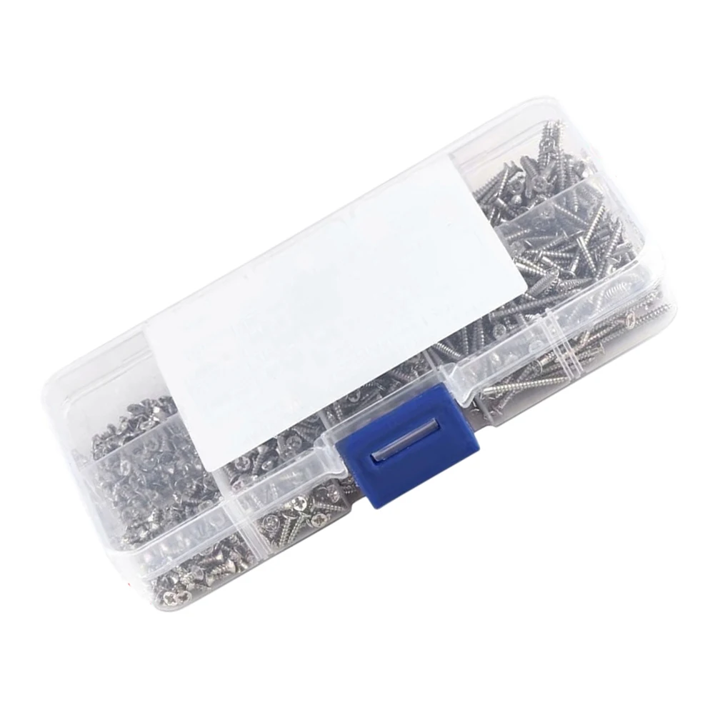 800PCS Thread Nail Screw Set Cross Flat Head M2 Screw Fasteners Kit Carbon Steel for Deck/Drywall/Concret/Sheet Metal
800PCS Thread Nail Screw Set Cross Flat Head M2 Screw Fasteners Kit Carbon Steel for Deck/Drywall/Concret/Sheet Metal