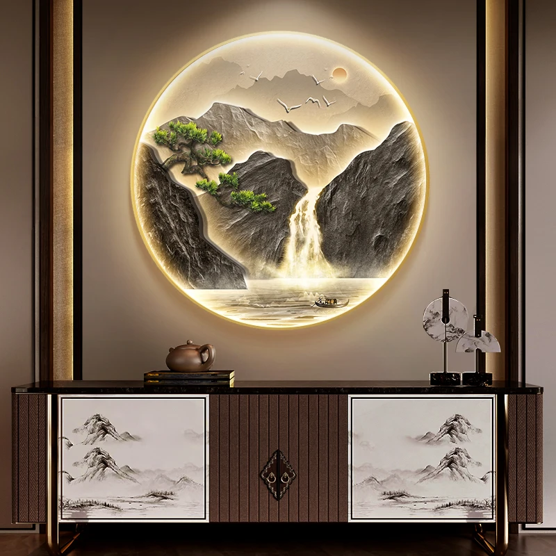 Entrance Foyer Decoration Painting High Mountains Flowing Water Landscape Hanging Painting LED Light Wall Lamps Home Wall Decor
Entrance Foyer Decoration Painting High Mountains Flowing Water Landscape Hanging Painting LED Light Wall Lamps Home Wall Decor