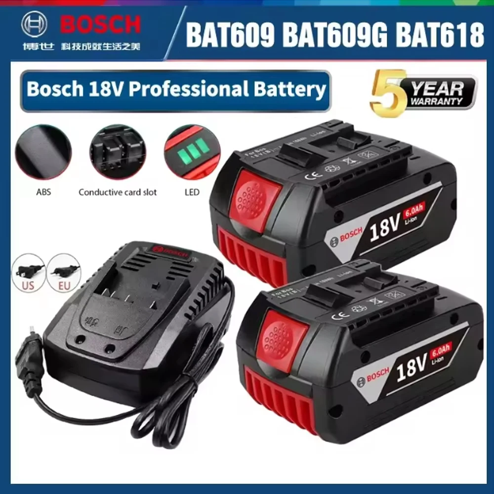Оригинальный литий-ионный аккумулятор Bosch 18 В 6000 мАч для электроинструмента BAT609 BAT609G BAT618 BAT618G 3601H61S10 с BMS
Оригинальный литий-ионный аккумулятор Bosch 18 В 6000 мАч для электроинструмента BAT609 BAT609G BAT618 BAT618G 3601H61S10 с BMS