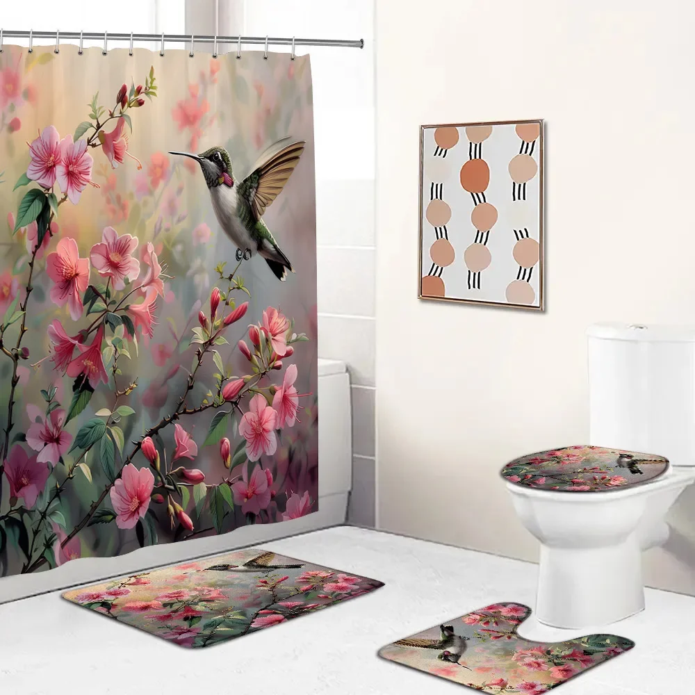 Hummingbird Animal Shower Curtain Set Bird Flower Floral Plant Classical Bath Rug Home Carpet Toilet Lid Cover Bathroom Decor
Hummingbird Animal Shower Curtain Set Bird Flower Floral Plant Classical Bath Rug Home Carpet Toilet Lid Cover Bathroom Decor