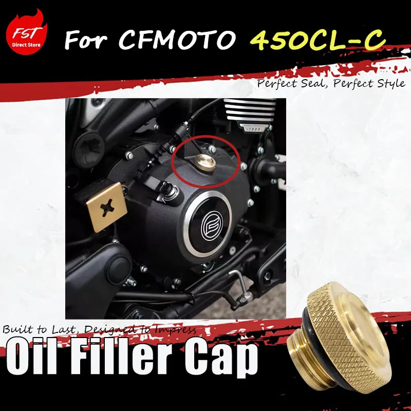 For CFMOTO 450CL-C modified engine, brass oil screw, retro decorative nut cover, side cover special accessory
For CFMOTO 450CL-C modified engine, brass oil screw, retro decorative nut cover, side cover special accessory