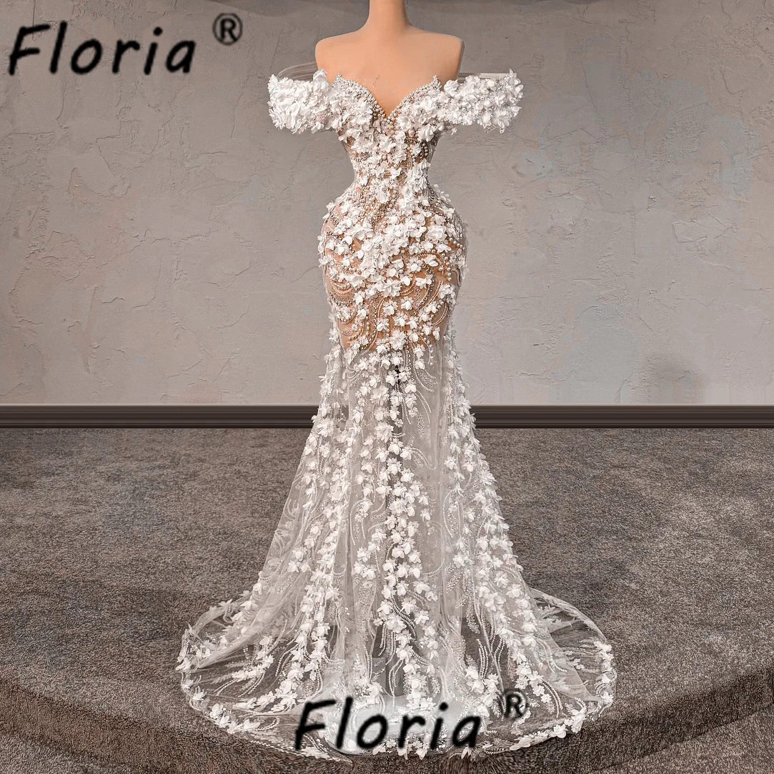 Pearl Beads Mermaid Evening Dresses Couture Crystal 3D Flowers Appliques Party Prom Dress Customized robe pailletée femme soirée
Pearl Beads Mermaid Evening Dresses Couture Crystal 3D Flowers Appliques Party Prom Dress Customized robe pailletée femme soirée