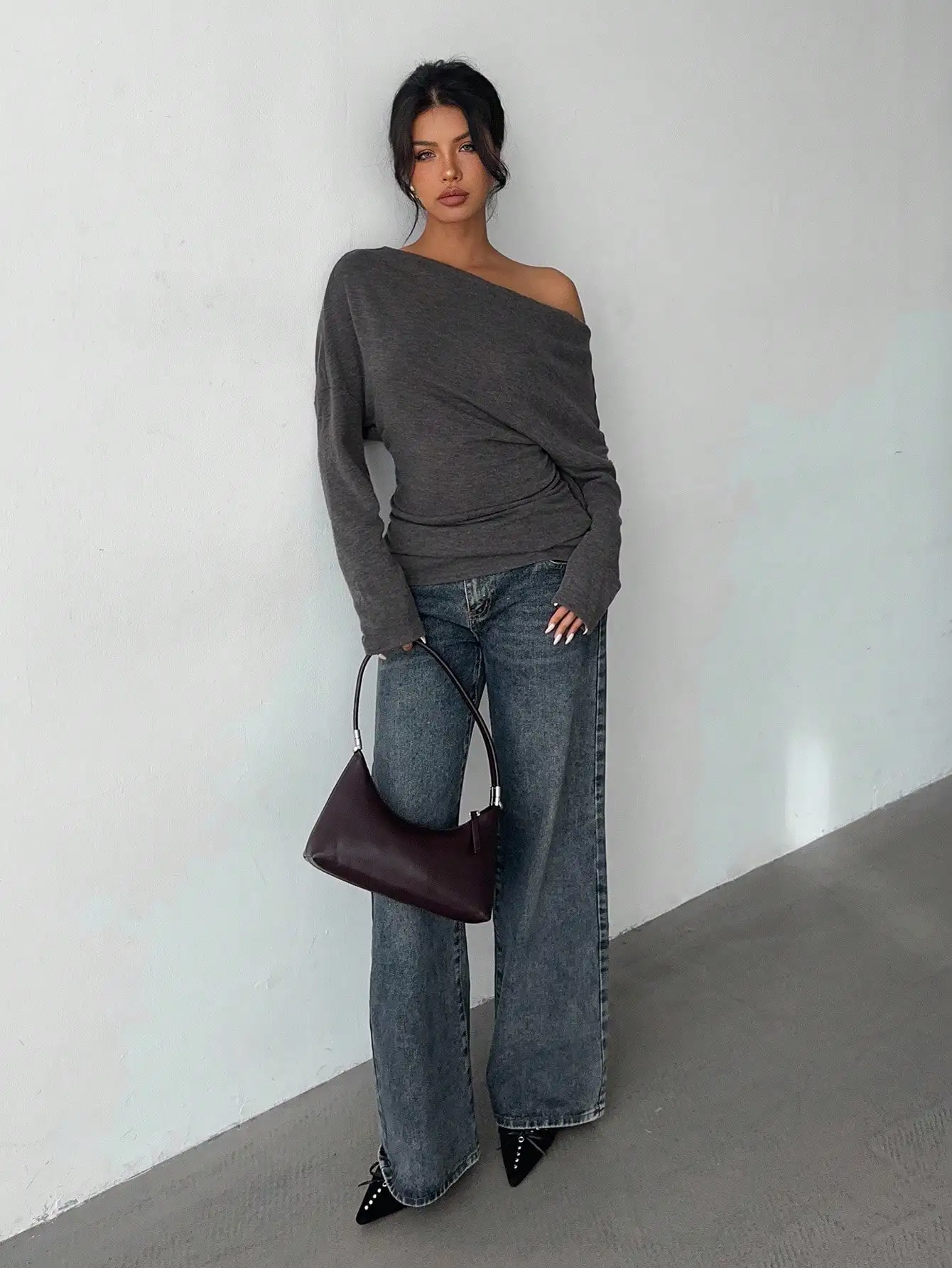 Grey Off Shoulder Long Sleeve Knit Top Casual Autumn Women
Grey Off Shoulder Long Sleeve Knit Top Casual Autumn Women
