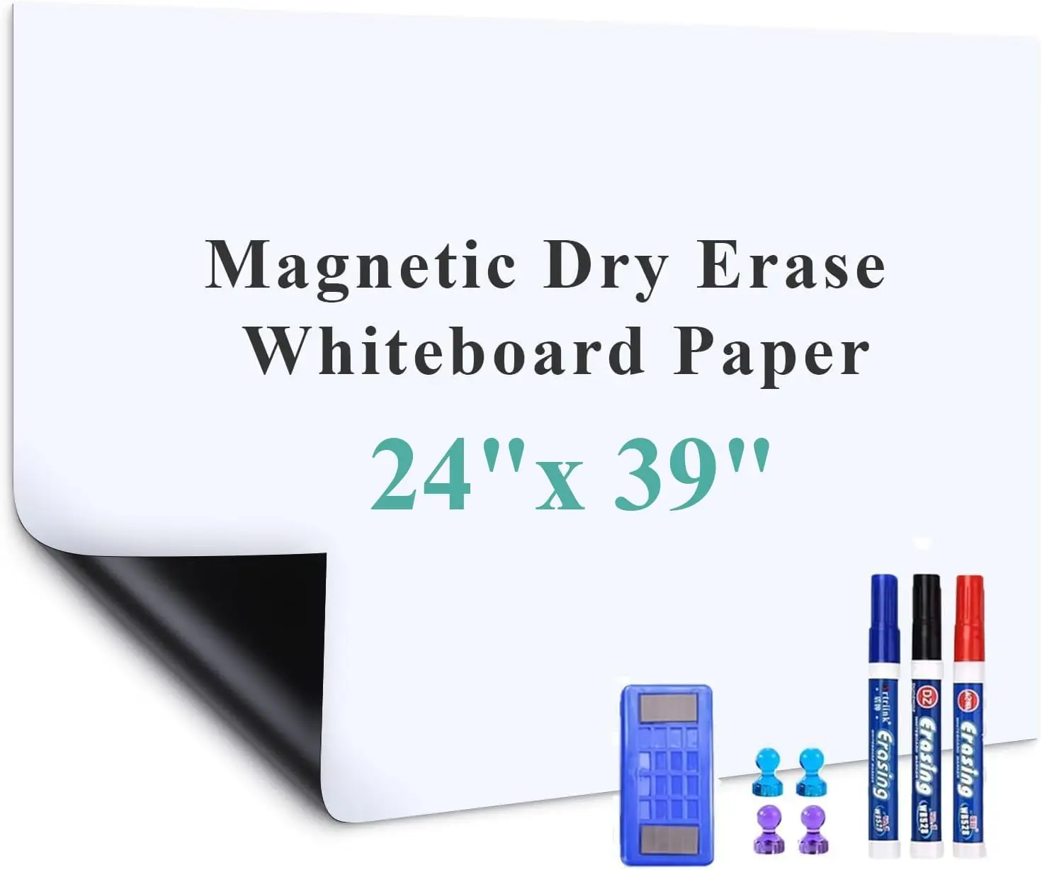 Magnetic Wall Decal Whiteboard 24x39 Inch Vertical Peel & Stick Dry Erase Board Sticker for Home Office Kitchen Workspace
Magnetic Wall Decal Whiteboard 24x39 Inch Vertical Peel & Stick Dry Erase Board Sticker for Home Office Kitchen Workspace
