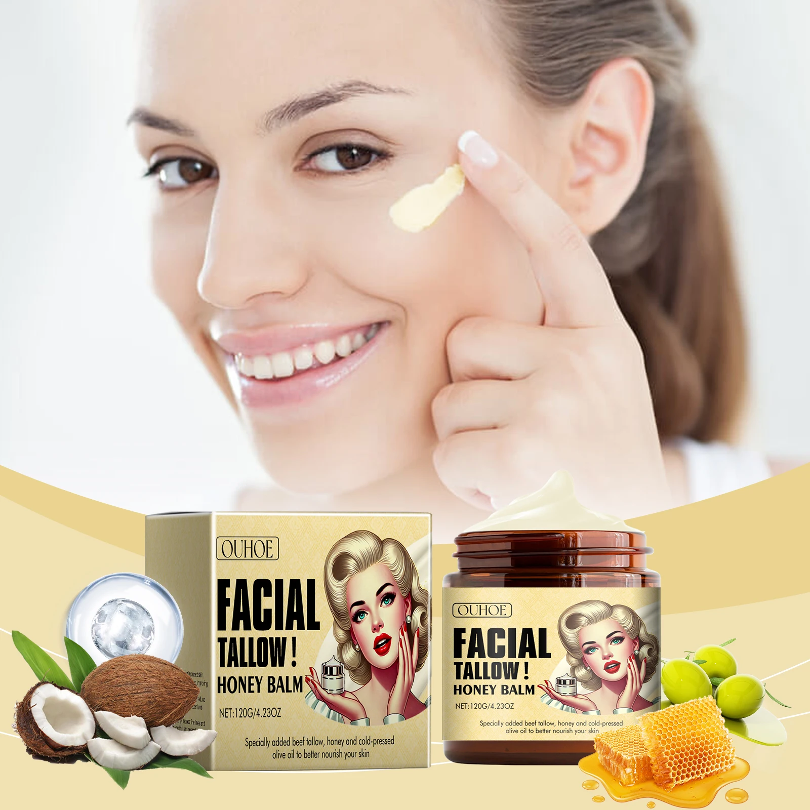 OUHOE Honey Moisturizing Cream Body Deep Moisturizing Hydrating Moisturizing Cream Maintain Skin Elasticity Natural Moisturizer
OUHOE Honey Moisturizing Cream Body Deep Moisturizing Hydrating Moisturizing Cream Maintain Skin Elasticity Natural Moisturizer