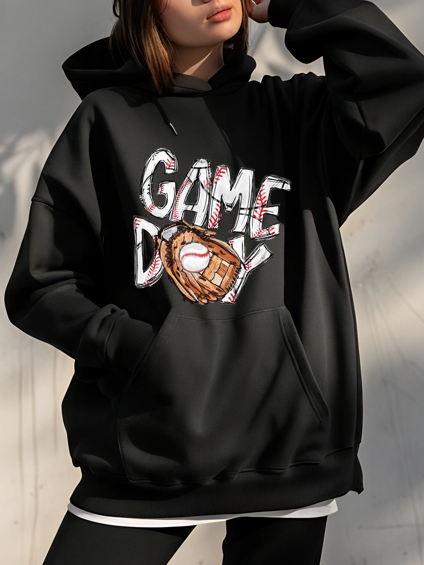 Бейсбольная толстовка с принтом Game Day, толстовка большого размера, спортивная повседневная одежда, женская мода
Бейсбольная толстовка с принтом Game Day, толстовка большого размера, спортивная повседневная одежда, женская мода