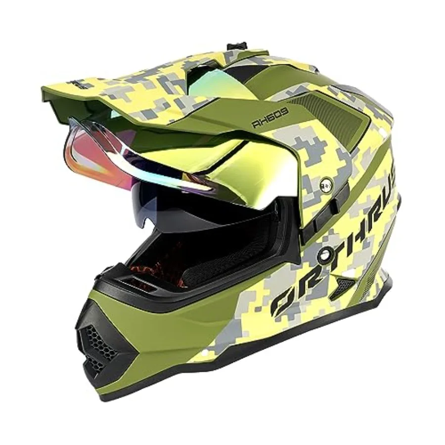 Dual Sport Adventure Motorcycle Helmet for Off-Road Use Polycarbonate Shell Matte Black DOT Certified with UV Protection Dual V
Dual Sport Adventure Motorcycle Helmet for Off-Road Use Polycarbonate Shell Matte Black DOT Certified with UV Protection Dual V