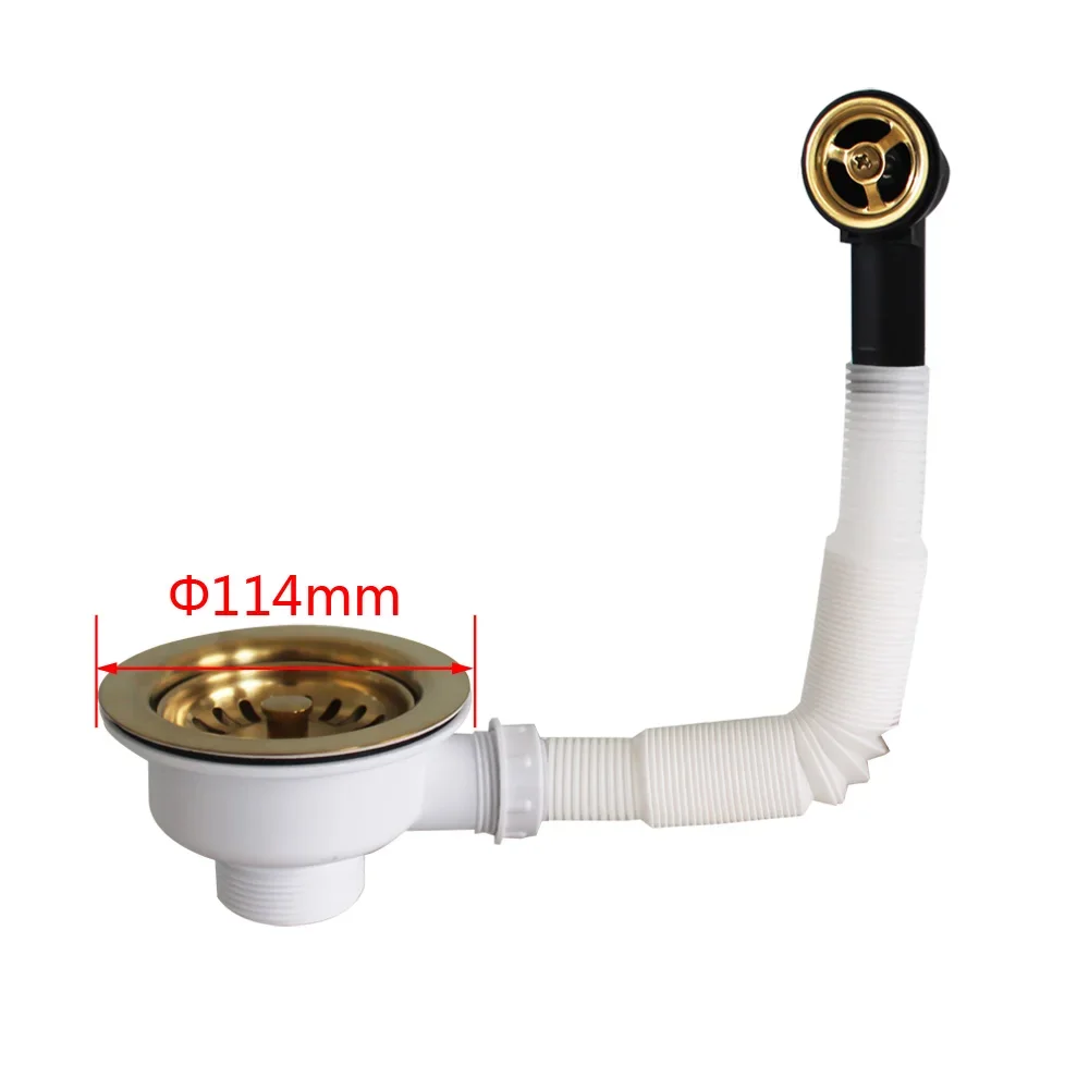 Talea Drain Sink Downcomer 114MM Gold-Plated Color Strainer with Overflow Anti Corrosion XK225C034-gold
Talea Drain Sink Downcomer 114MM Gold-Plated Color Strainer with Overflow Anti Corrosion XK225C034-gold