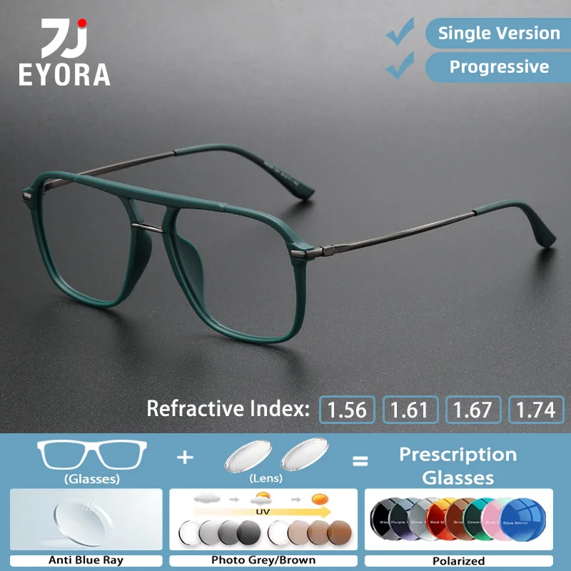 EYORA Retro Double-bar Reading Glasses for Women Myopia and Hyperopia Anti Blue Light Progressive Photochromic Glasses Lenses
EYORA Retro Double-bar Reading Glasses for Women Myopia and Hyperopia Anti Blue Light Progressive Photochromic Glasses Lenses