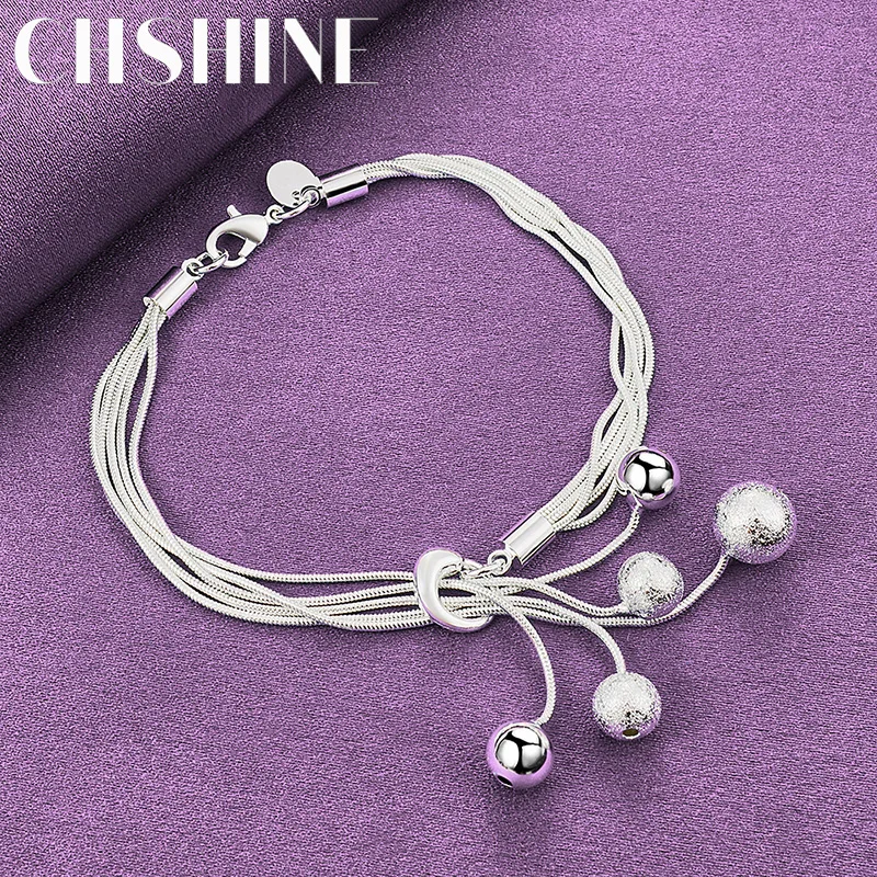 CHSHINE 925 Sterling Silver Smooth Matte Bead Bracelet Snake Chain For Women Wedding Party Fashion Charm high quality Jewelry
CHSHINE 925 Sterling Silver Smooth Matte Bead Bracelet Snake Chain For Women Wedding Party Fashion Charm high quality Jewelry