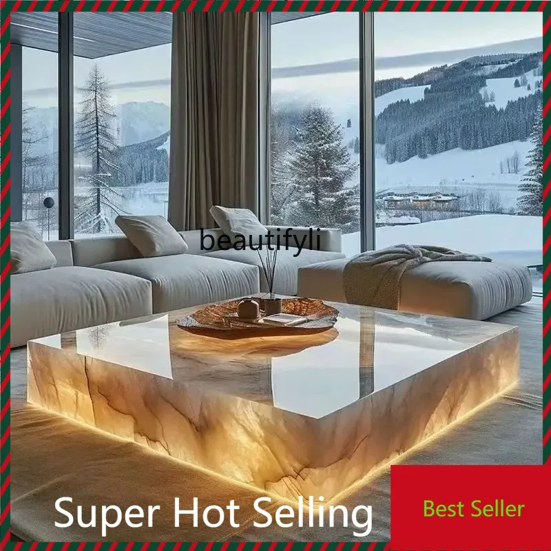 B132 Square Ice Crack Onyx Luminous Coffee Table Tea Table for Bar Pub Restaurant 48'' 1200mm Back Lighted Translucent Furniture
B132 Square Ice Crack Onyx Luminous Coffee Table Tea Table for Bar Pub Restaurant 48'' 1200mm Back Lighted Translucent Furniture