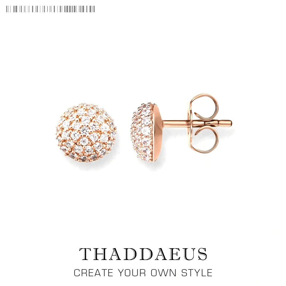 Rose Gold Plated White Stone Ball Stud Earrings Europe Romantic Fine Jewerly For Women Gift In Pure 925 Sterling Silver
Rose Gold Plated White Stone Ball Stud Earrings Europe Romantic Fine Jewerly For Women Gift In Pure 925 Sterling Silver