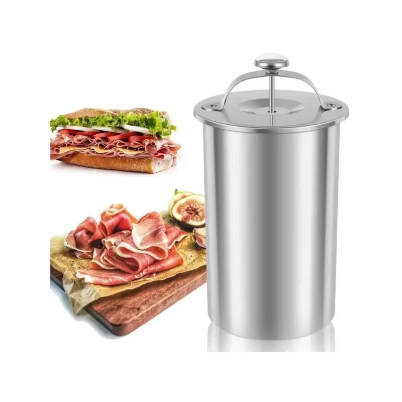 Deli Meat Press Mold Ham Press Maker with Thermometer for Make Your Own Healthy Homemade Ham Lunch Stainless Steel Ham Maker
Deli Meat Press Mold Ham Press Maker with Thermometer for Make Your Own Healthy Homemade Ham Lunch Stainless Steel Ham Maker
