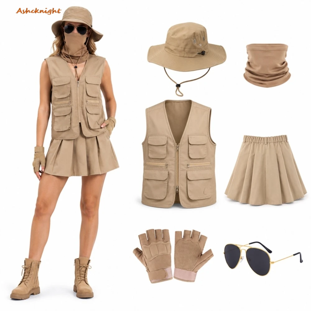 Halloween Cosplay Explorer Vest Skirt Hat Clothing Women Party Disguise Roleplay Female Outfits Suit Halloween Costume Carnival
Halloween Cosplay Explorer Vest Skirt Hat Clothing Women Party Disguise Roleplay Female Outfits Suit Halloween Costume Carnival