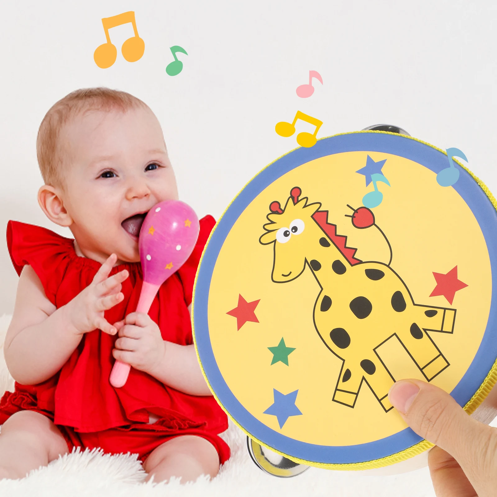 2pcs Handheld Tambourine Kids Music Toys Stainless Steel Bell Drum Set Animated Animal Percussion Instrument Toy
2pcs Handheld Tambourine Kids Music Toys Stainless Steel Bell Drum Set Animated Animal Percussion Instrument Toy