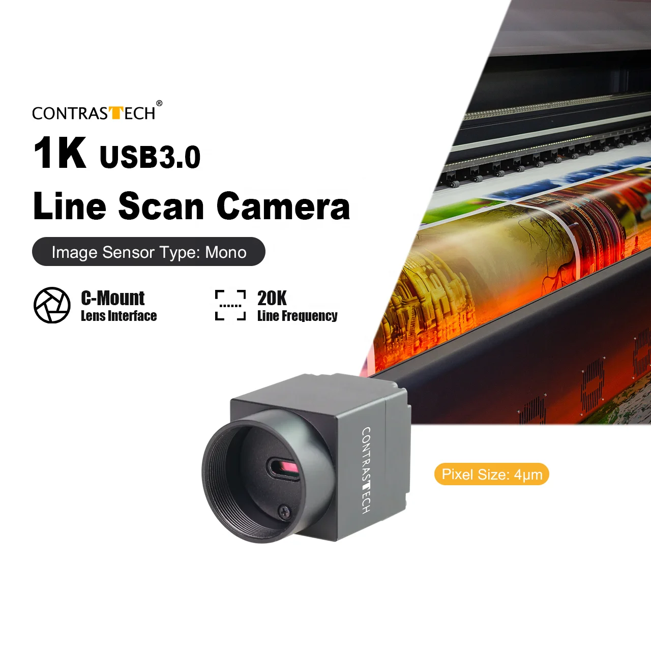 1280x1 HD 1K 4u 20kHz USB3.0 Vision Inspection Line Scan Camera for Printing Quality Control
1280x1 HD 1K 4u 20kHz USB3.0 Vision Inspection Line Scan Camera for Printing Quality Control