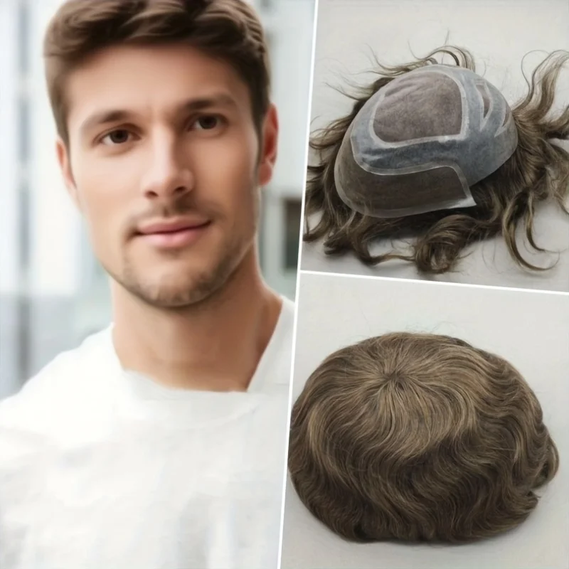 Men's Human Hair Toupee Wig - 6" Business Style Fine Mono Waves, 8x10" Breathable Mesh, Versatile Sleek with Glossy Texture
Men's Human Hair Toupee Wig - 6" Business Style Fine Mono Waves, 8x10" Breathable Mesh, Versatile Sleek with Glossy Texture